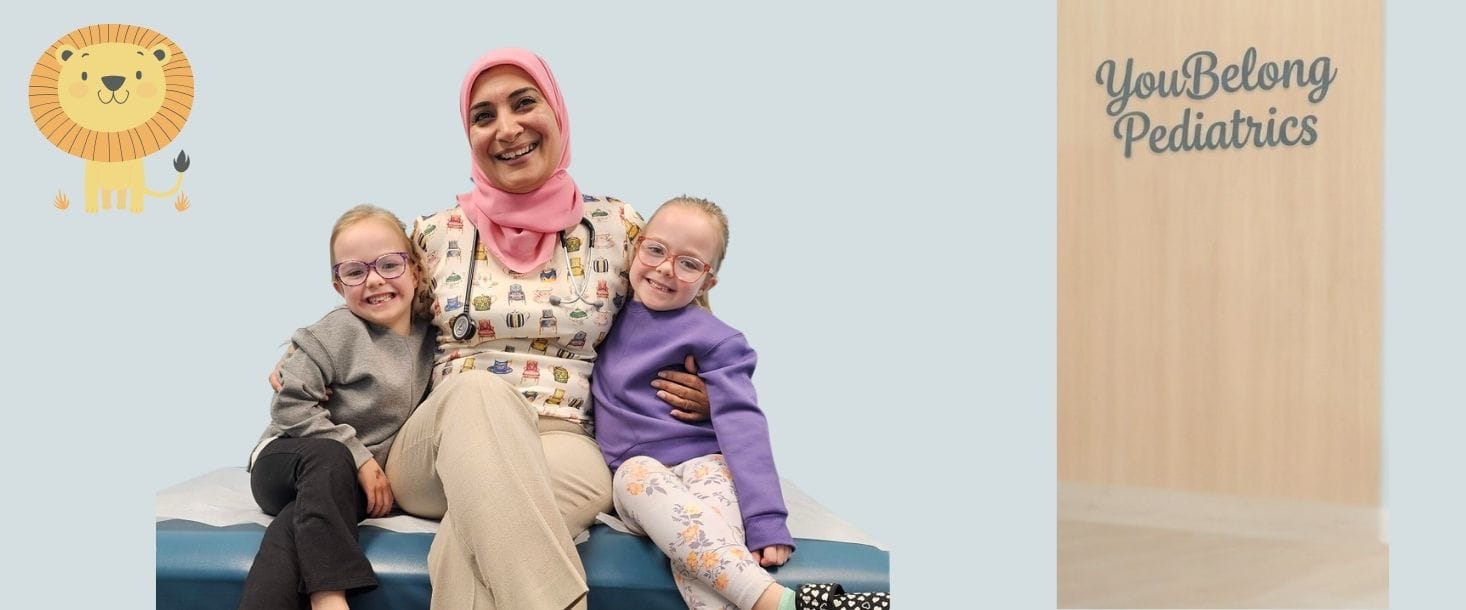 Dr. Akbar with patients at YouBelong Pediatrics in Suwanee GA