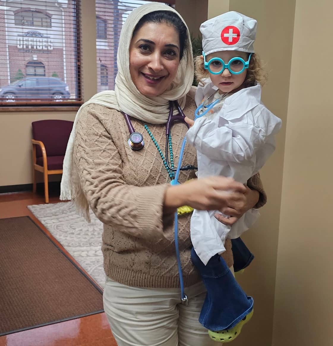 Dr. Akbar with a Child who want's to be a doctor